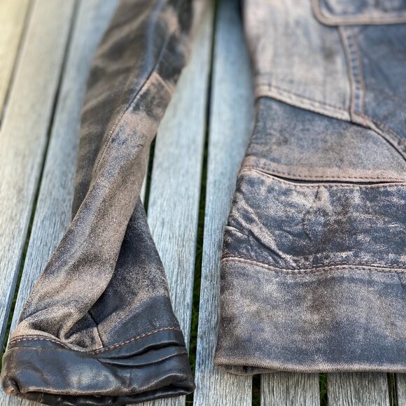 Vintage Danier Brown Distressed Leather Jacket Size S - Picture 15 of 16